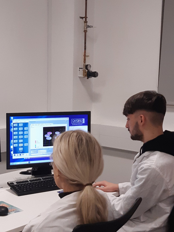 Photo of student using computer at Staffordshire University Crime Scene house 